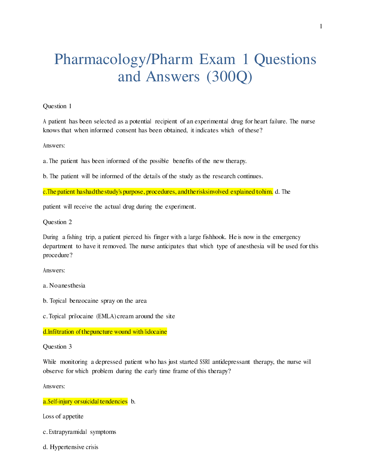 pharmacology essay questions and answers